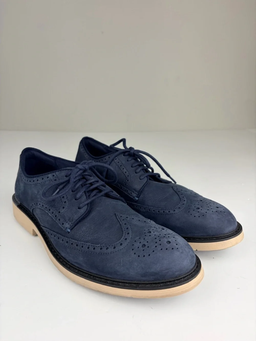 Cole Haan Go To‎ Wingtip Oxford Navy Suede Grand 360 Comfort Mens 10